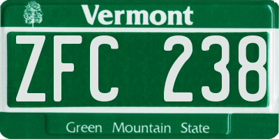 VT license plate ZFC238