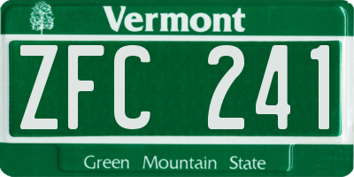 VT license plate ZFC241