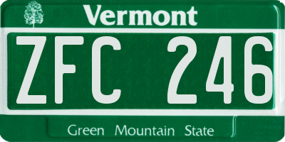 VT license plate ZFC246