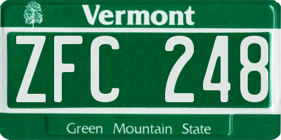 VT license plate ZFC248