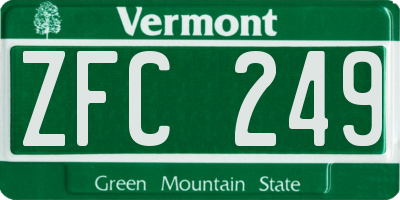 VT license plate ZFC249