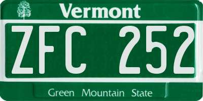 VT license plate ZFC252