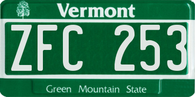 VT license plate ZFC253