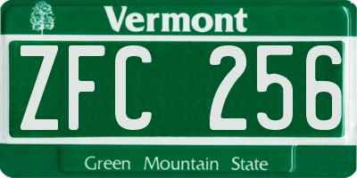 VT license plate ZFC256