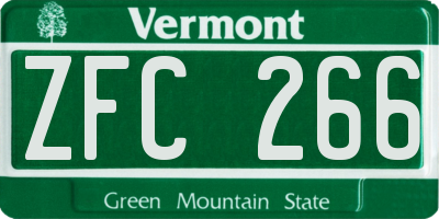 VT license plate ZFC266