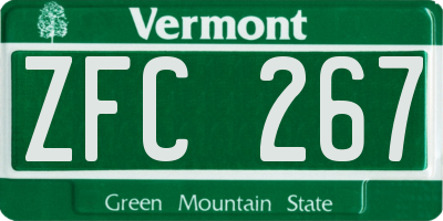 VT license plate ZFC267