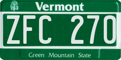 VT license plate ZFC270