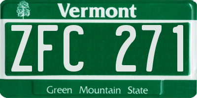 VT license plate ZFC271