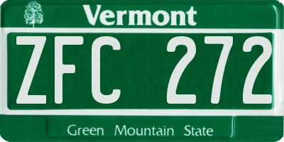 VT license plate ZFC272