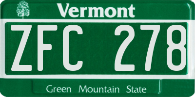 VT license plate ZFC278