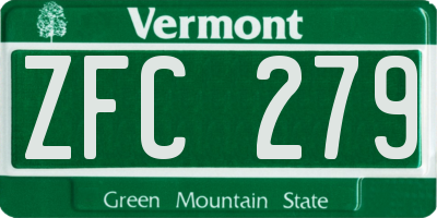VT license plate ZFC279