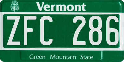 VT license plate ZFC286