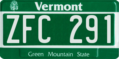 VT license plate ZFC291