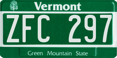 VT license plate ZFC297