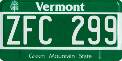 VT license plate ZFC299