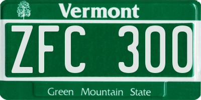 VT license plate ZFC300