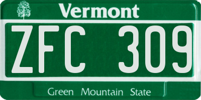 VT license plate ZFC309