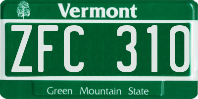 VT license plate ZFC310
