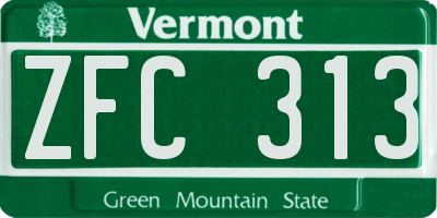 VT license plate ZFC313
