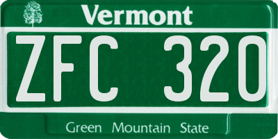 VT license plate ZFC320