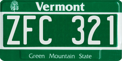 VT license plate ZFC321