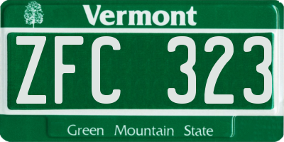 VT license plate ZFC323