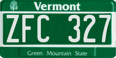 VT license plate ZFC327