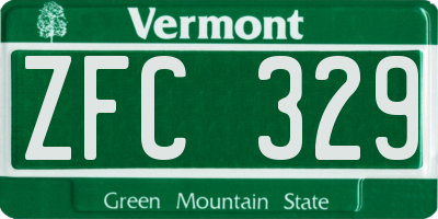 VT license plate ZFC329