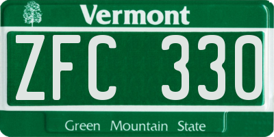 VT license plate ZFC330
