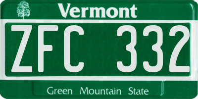 VT license plate ZFC332