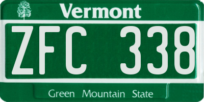 VT license plate ZFC338