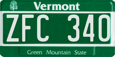 VT license plate ZFC340