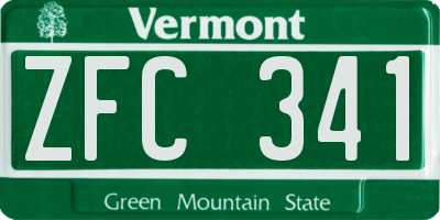 VT license plate ZFC341