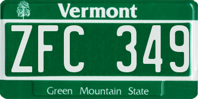 VT license plate ZFC349