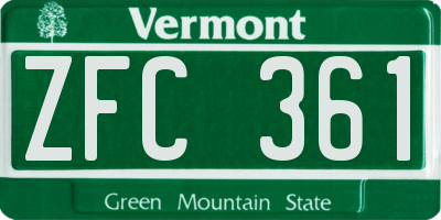 VT license plate ZFC361