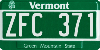 VT license plate ZFC371