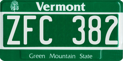 VT license plate ZFC382