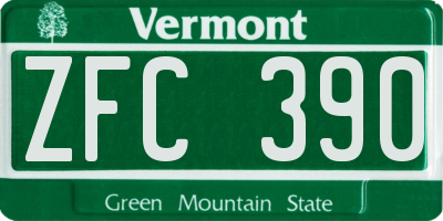 VT license plate ZFC390