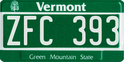 VT license plate ZFC393