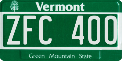 VT license plate ZFC400