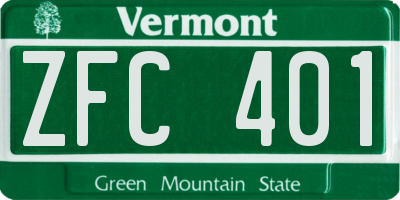 VT license plate ZFC401