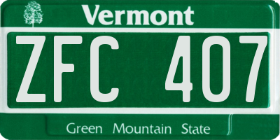 VT license plate ZFC407