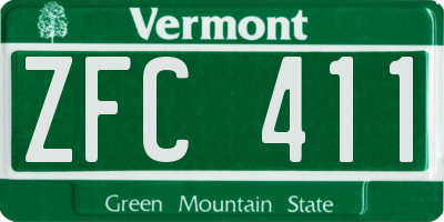VT license plate ZFC411