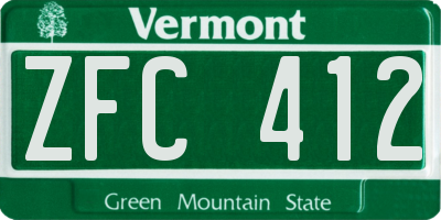 VT license plate ZFC412