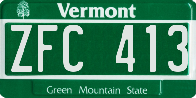 VT license plate ZFC413