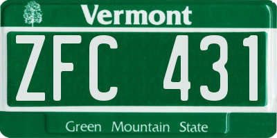VT license plate ZFC431