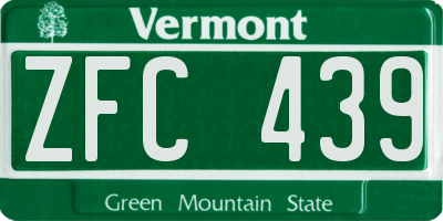 VT license plate ZFC439