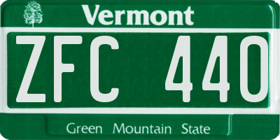 VT license plate ZFC440