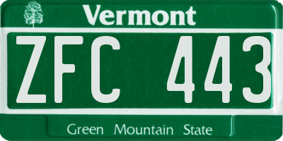VT license plate ZFC443
