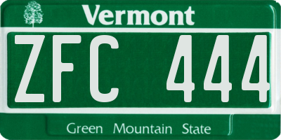 VT license plate ZFC444